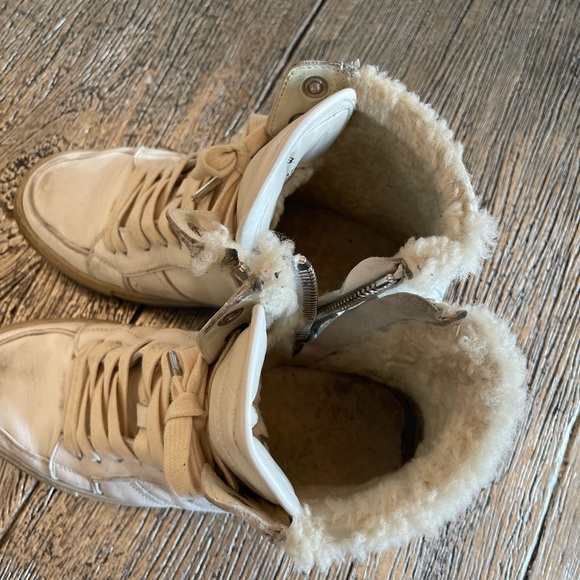 Zadig and Voltaire high tops in white with real Sherling fur inside - Picture 4 of 6